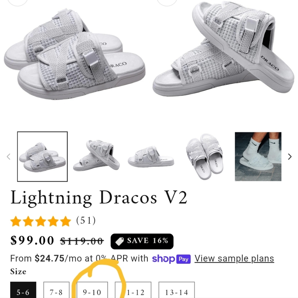 Men's White DRACOSLIDES